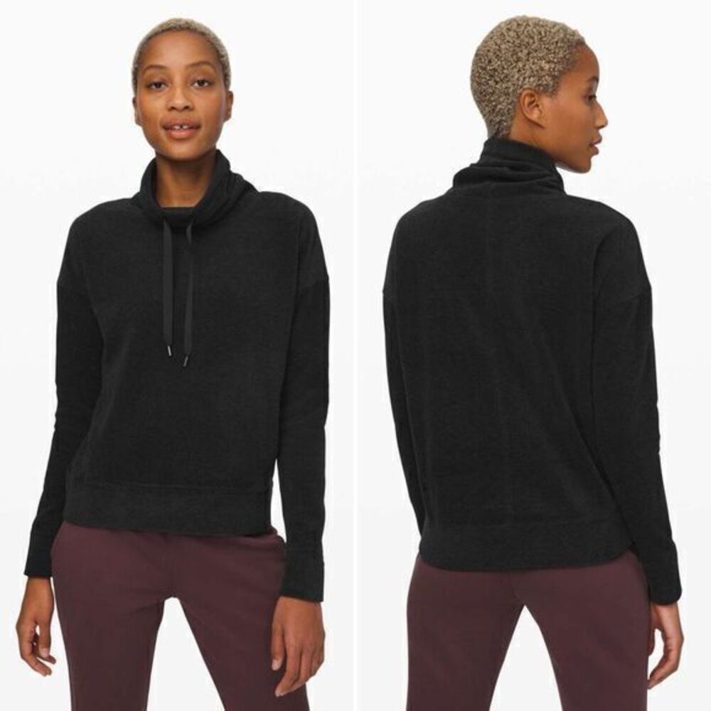 Lululemon Go Forward Pullover in Heathered Core Black Size 10